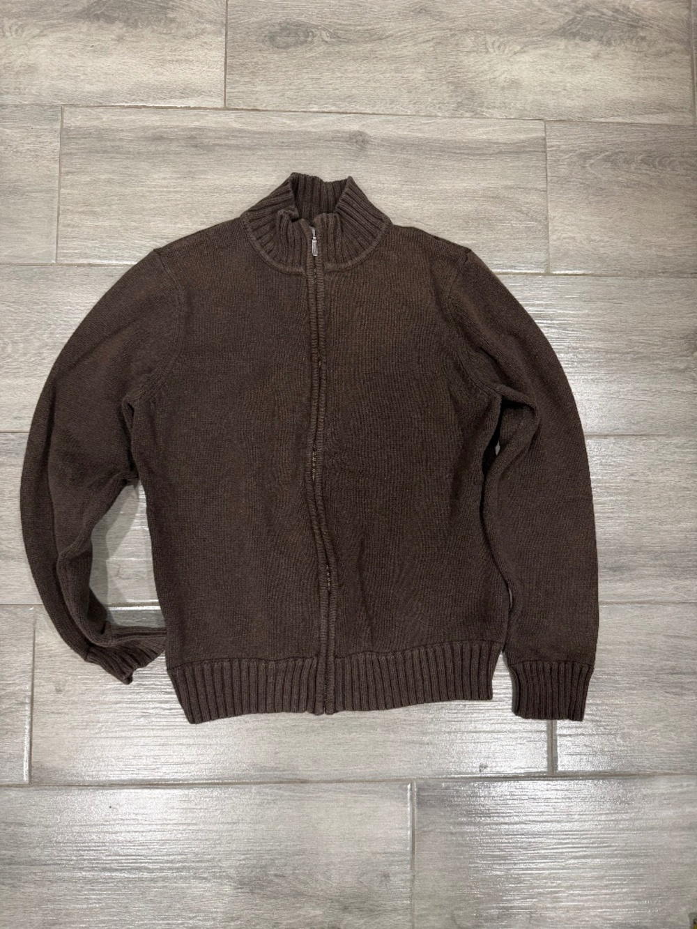 Cardigan Sweater Croft & Barrow Vintage Full Zip 100% Cotton Shawl Neck Sz M